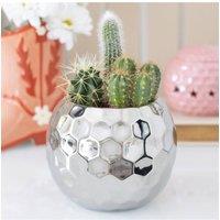 KDMD Silver Disco Ball Vase - Retro Sparkle Flower Holder