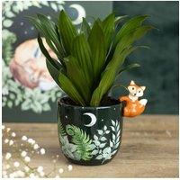 KDMD Green Forest Fox Ceramic Plant Pot - Whimsical Garden Decor