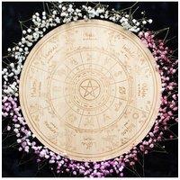 KDMD Wheel of the Year Serving Board - Seasonal & Spiritual Kitchen Decor in Brown