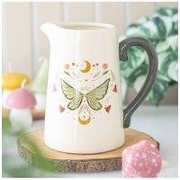 KDMD Fairy Wing Ceramic Flower Jug - Whimsical Garden Decor, 1200ml in White