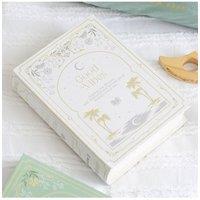 KDMD White Book-Shaped Storage Box with Gold Details & Debossed Text