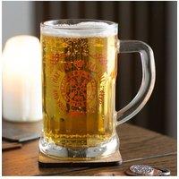 KDMD Viking Compass Glass Beer Tankard & Cork Coaster - 500ml Gift in Clear