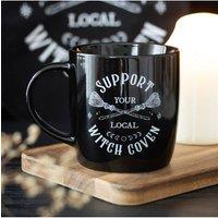 KDMD Support Your Local Witch Coven Mug - Magical Black Ceramic Coffee Cup