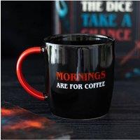 KDMD Morning Coffee Mug - Bold Red & White Text, 350ml, Dishwasher Safe in Black