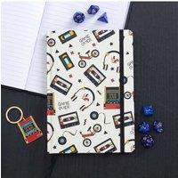KDMD Retro 80s A5 Notebook with Cassette Tapes & Vintage Bikes in White