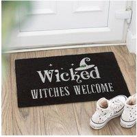 KDMD Black Wicked Witches Welcome Doormat - Spooky Season & Gift Idea | Size: Medium