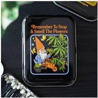 KDMD Smell the Flowers Gnome Stash Tin by Steven Rhodes - Discreet Storage in Black
