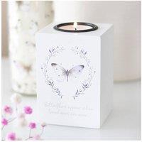 KDMD Butterflies Appear Tealight Candle Holder - Remembrance Gift in White