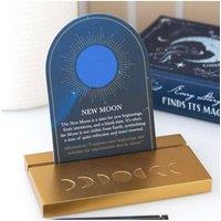 KDMD Moon Phase Card Set with Wooden Stand - Spiritual & Moon Tracking Tool in Blue