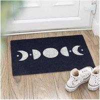 KDMD Dark Blue Moon Phase Doormat - Celestial Lunar Welcome for Indoors | Size: Medium