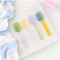 KDMD Set of 4 Pastel Glass Dessert Spoons for Ice Cream & Puddings