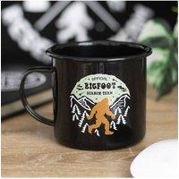 KDMD Bigfoot Search Team Enamel Mug - 450ml Cryptid Stakeout Coffee Cup in Black