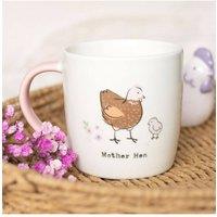 KDMD Mother Hen Mug - Cute Pastel Ceramic Coffee Cup Gift in White