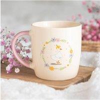 KDMD Floral Duck Mug - 320ml, Microwave & Dishwasher Safe, Perfect Gift in White
