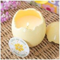 KDMD Citrus & Ginger Egg-Shaped Candle - Spring Scented Home Decor in Yellow