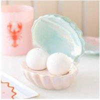 KDMD Pearl Clam Shell Salt & Pepper Shakers - Ocean-Inspired Kitchen Decor in White