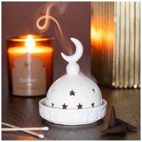 KDMD Mosque Incense Cone & Tealight Holder -Ceramic Decorative Candle Stand in White