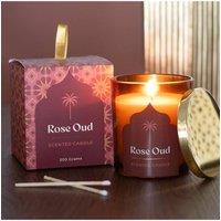 KDMD Arabian Nights Rose Oud Scented Candle - 52H Long-Lasting Fragrance in Dark Brown