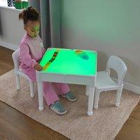 Liberty House Toys Kids Light Table & Two Chairs Set in White