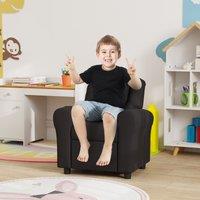 HOMCOM Kids Recliner Chair with Adjustable Backrest & Footrest in Black | Size: 700mm