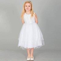 UK Flower Girl Boutique Girl's Tiffany Dress - White | Size: 8-9 Years
