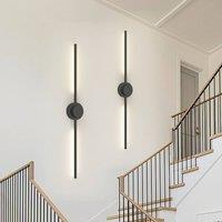NIVOR LED Dimmbale Flush Mounted Sconces, Battery Wall Light Remote(Set of 2) in Black