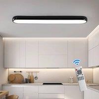 NIVOR 100cm Acrylic Linear LED Dimmable Flush Mount Ceiling Light Remote in True Black