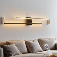 NIVOR 140cm Aluminum LED Flush Mounted Sconce Dimmable Wall Light Remote in Black