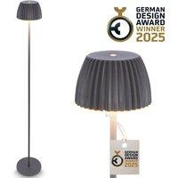 BRILONER Riffle Dimmable Rechargeable USB C Design Award LED Floor Lamp in Black