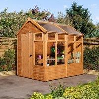 Rowlinsons 8 x 6 Growhouse - L248 x W197.5 x H246.5 cm - Dip Treated Honey Brown