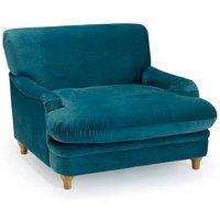 Lemon Pavilion Furniture Plumpton Chair - Velvet - L109 x W106 x H84 cm - Peacock Blue in Dark Blue