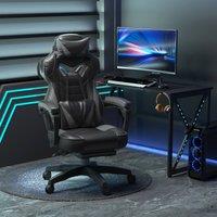 VINSETTO Gaming Chair Ergonomic Reclining Manual Footrest Wheels in Grey