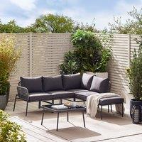 FurnitureboxUK Maldives PE Rattan 5 Seat Outdoor Garden Sofa Set in Grey