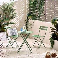 FurnitureboxUK Cabo 2 Seater Metal Bistro Set with Round Table in Green