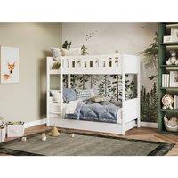 Flair Bea Shorty Wooden Bunk Bed with Trundle in White | Size: Junior