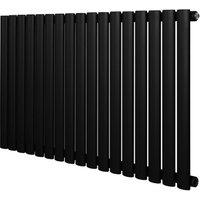 Monstershop Oval Single Column Radiator - 600 x 1020mm - Black