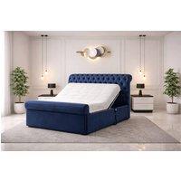 PARADISE BEDS LTD Electric Adjustable Bed All Sizes + Mattress & Matching Headboard in Dark Blue | Size: King