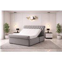 PARADISE BEDS LTD Electric Adjustable Bed All Sizes + Mattress & Matching Headboard in Silver | Size: King