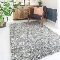 Kukoon Soft Shaggy Rugs Deep Pile Fluffy Grey Bedroom Carpet Mat in Silver | Size: 160 cm x 230 cm