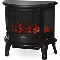 LIVIVO Log Fire Effect Panoramic Heater - 1800W in Black