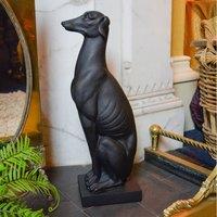 Madison & Mayfair Art Deco Sitting Black Greyhound On Plinth Ornament