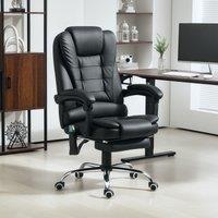 VINSETTO Ergonomic Heated 6 Points Vibration Massage Executive Chair Black