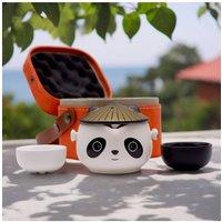 KDMD Kung Fu Panda Teapot Set with 2 Cups & Travel Case - Playful Tea Gift
