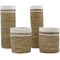 KDMD Seagrass Vase & Bin Set - Handcrafted Boho Home Decor (60 Characters) in Brown