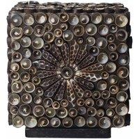 KDMD Boho Sea Shell Lamp - Chocolate Twist Square, 15cm - Coastal Decor