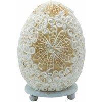 KDMD Boho Sea Shell Lamp - Cut Art Oval Shell Decor, 15cm Coastal Light in White