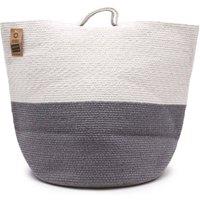 KDMD Cotton Rope Laundry & Storage Basket 45x40cm -Grey, Durable & Spacious in Grey | Size: 45x40 cm