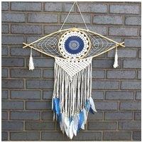 KDMD Large Macrame Evil Eye Dream Catcher - Protection & Good Vibes