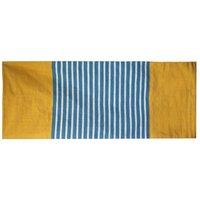 KDMD Indian Cotton Rug 70x170cm - Yellow & Blue - Home & Yoga Decor | Size: Medium