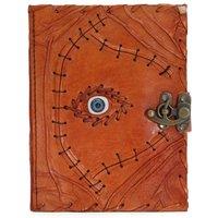 KDMD Light Brown Tan Evil Eye Journal - 160 Deckle Edges, 20x15cm | Size: 20x15 cm